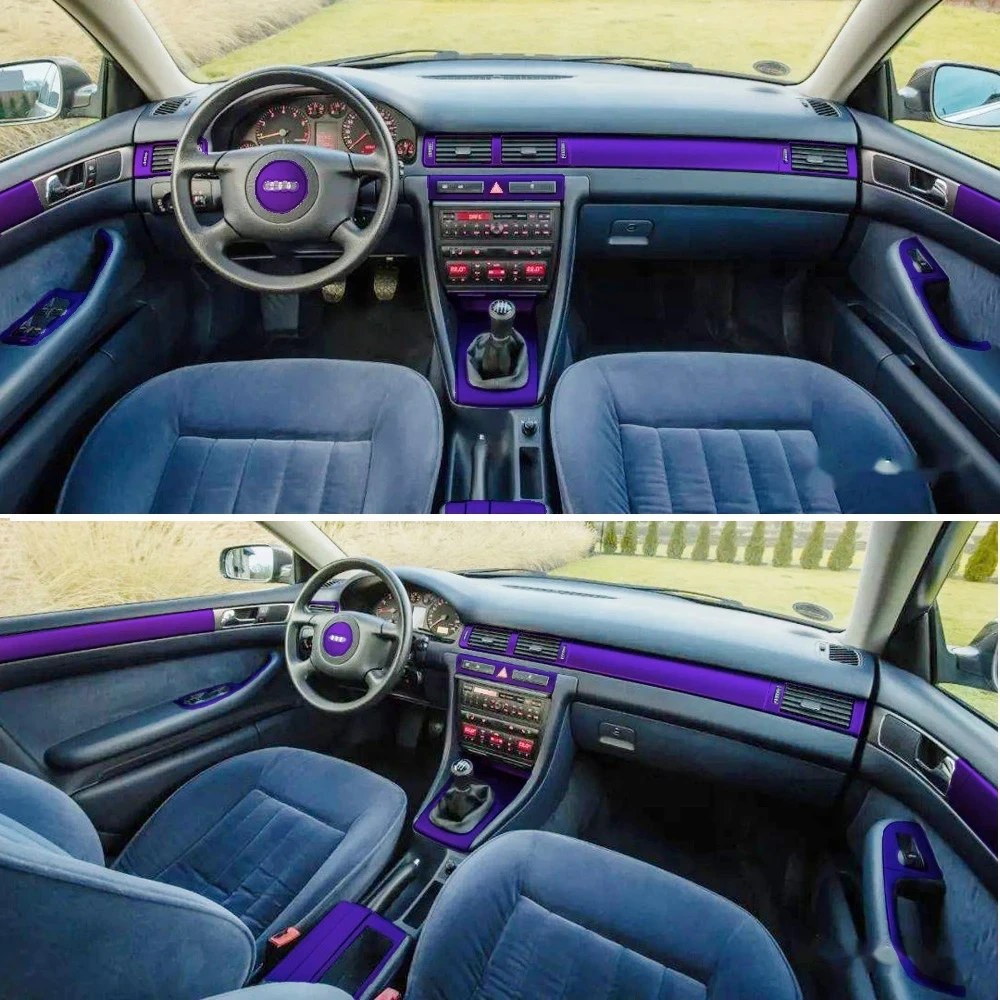 

Стайлинг автомобиля 3D 5D углеродное волокно Автомобильный интерьер центральная консоль изменение цвета молдинг наклейки для Audi a6 C5 1997-2004