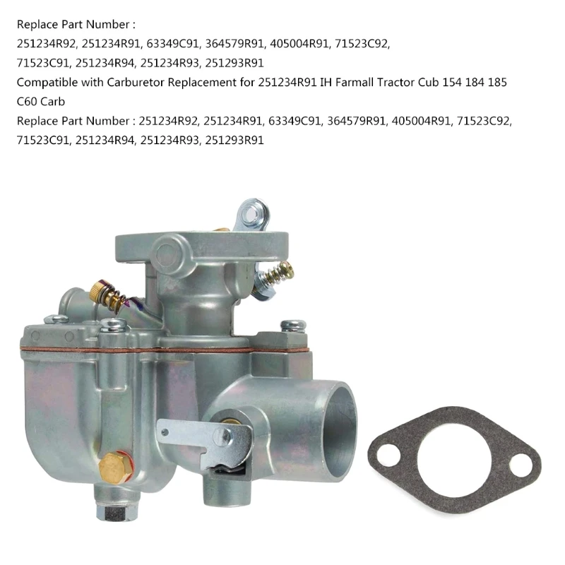 

Carburetor Compatible Tractor Cub 154 184 185 C60 Engine SN 312389 Early Cub 203F