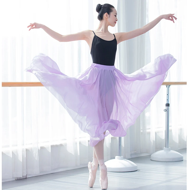 Женская балетная юбка шифоновая длинная танцевальная балерины платья для женщин