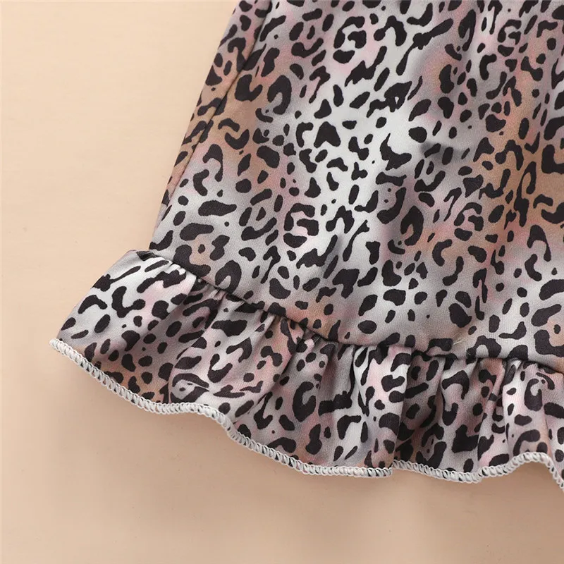 

Newborn Baby Girl Clothes Infant Short Sleeve Solid T Shirt Tops Leopard Suspender Skirts Toddler Baby Clothing Summer Baby Set