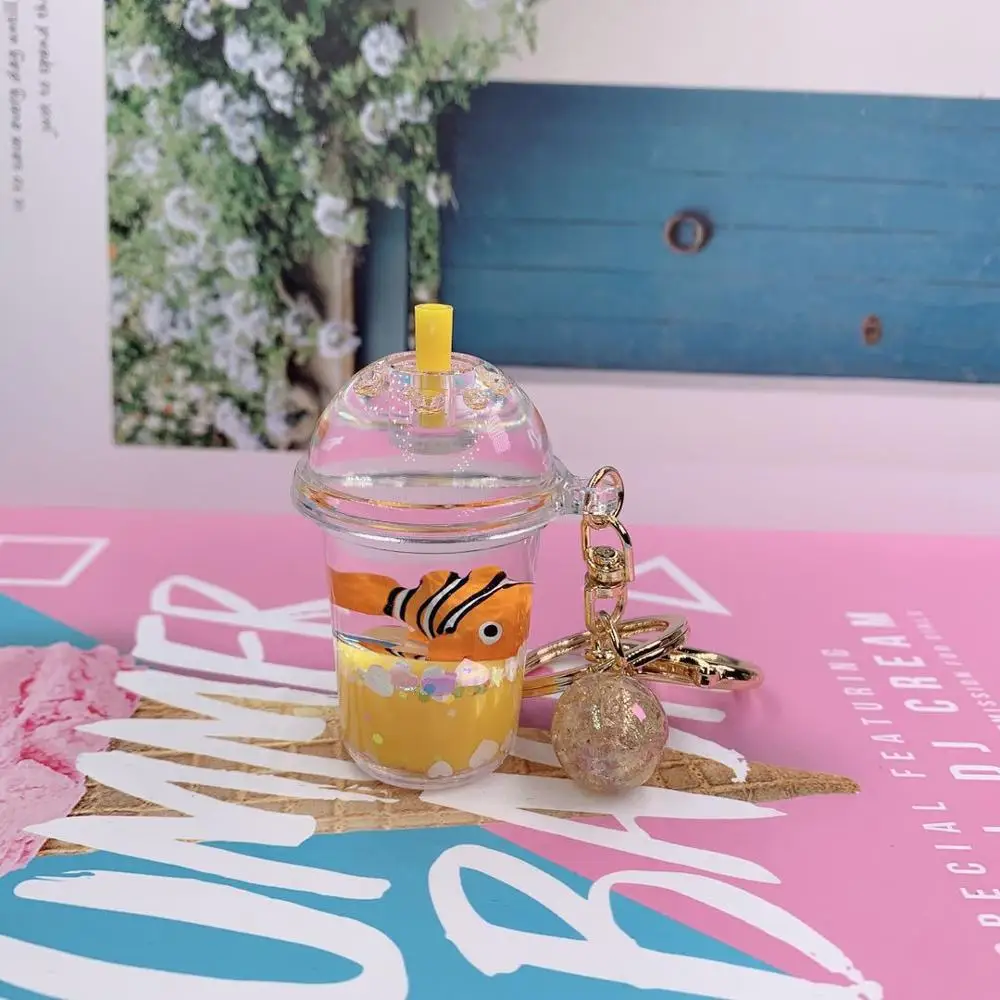 Уникальные парные акриловые брелки с блестками в виде животных зыбучий песок