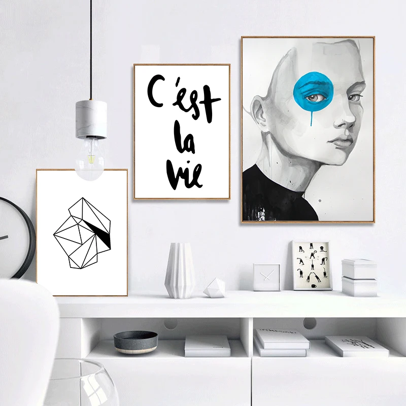 

Abstract Artwork Canvas Paintings Figures Geometric Nordic Personalized Cool Wall Art Poster Pictures Wall Living Room Decor
