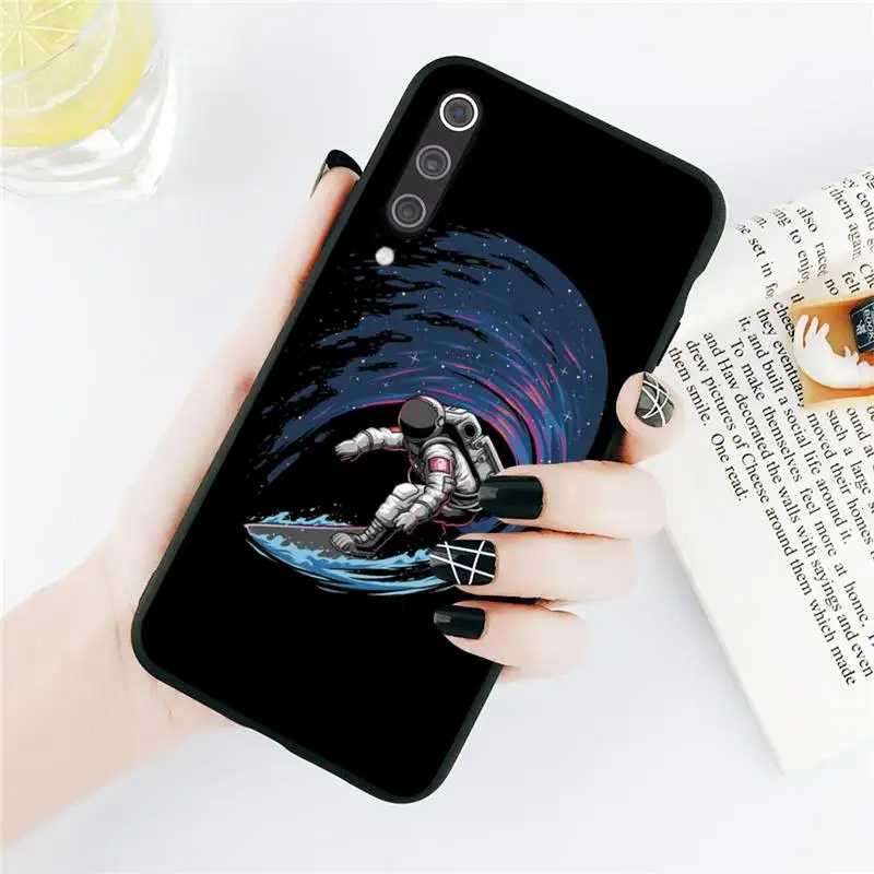 

Space Astronaut black Phone Case For Xiaomi Redmi 8 9 9t 5plus 9se k20 mi8 max3 lite 9 note 6 8 9t 9s 10 pro
