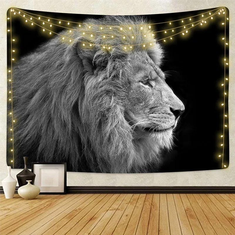 Дропшиппинг животных Львиный гобелен настенный хиппи украшение дома из