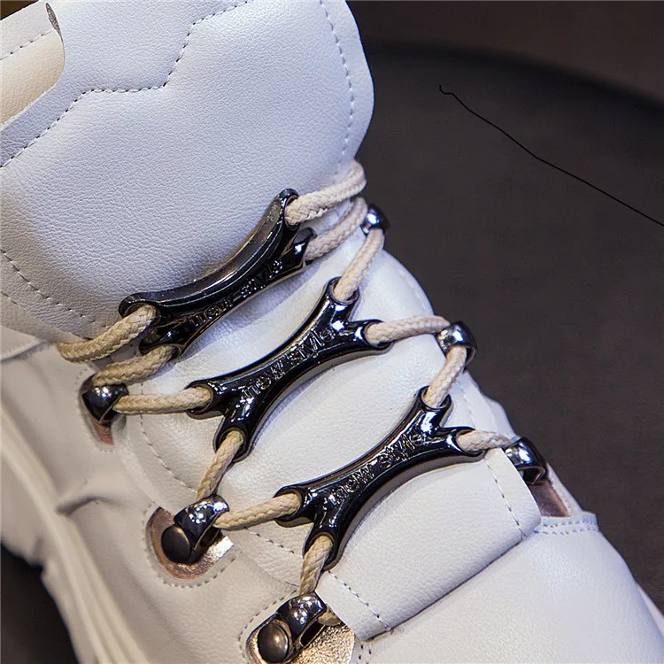 

Increased Shoes Women Platform Sneaker Real Leather Fashion Female Trainers Thick Bottom zapatos de mujer Ladies Chunky footware