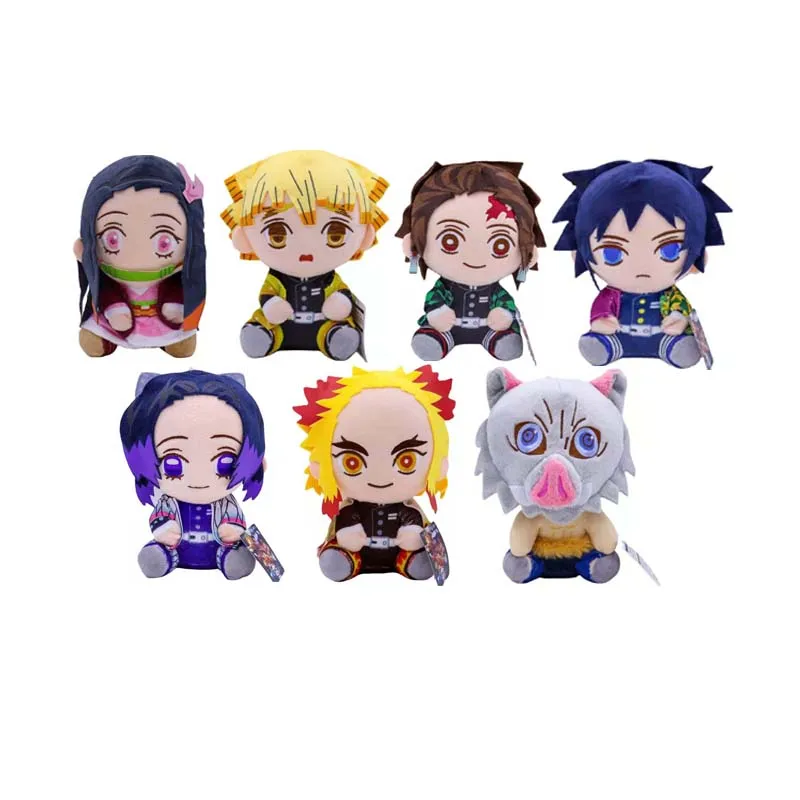 

7pcs/lot Anime Demon Slayer Plush Toys 20cm Tomioka Giyuu Kamado Tanjirou Kamado Nezuko Agatsuma Zenitsu Stuffed Dolls Kids Gift