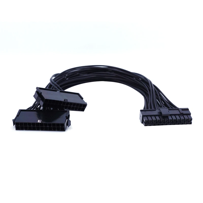 

Newest 32cm 24 Pin Dual PSU Power Supply Extension Cable For ATX Motherboard for Computer Adaptor for Mining