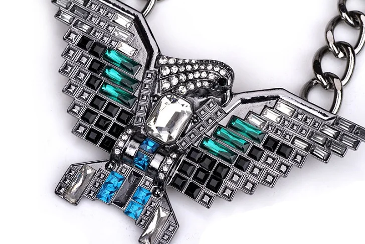 Вневременной чудо Потрясающие Стразы орел заявление ожерелье Женские Ювелирные