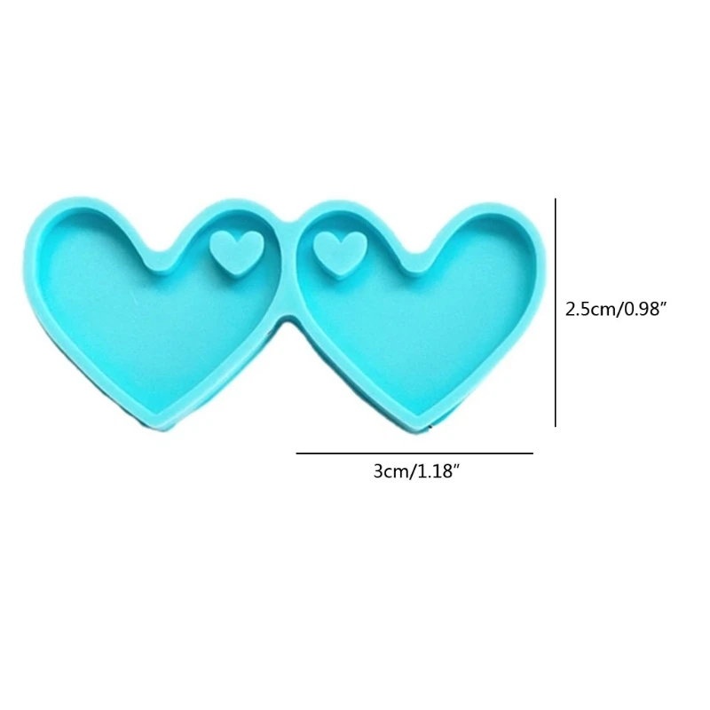 

Love Heart Shape Earrings Epoxy Resin Mold Jewelry Pendants Silicone Mould DIY Crafts Keychain Ear Dangle Casting Tool
