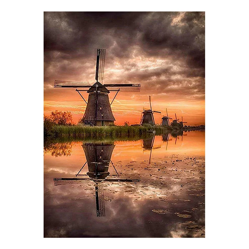 Алмазная вышивка Голландская ветряная мельница 5D алмазная живопись своими