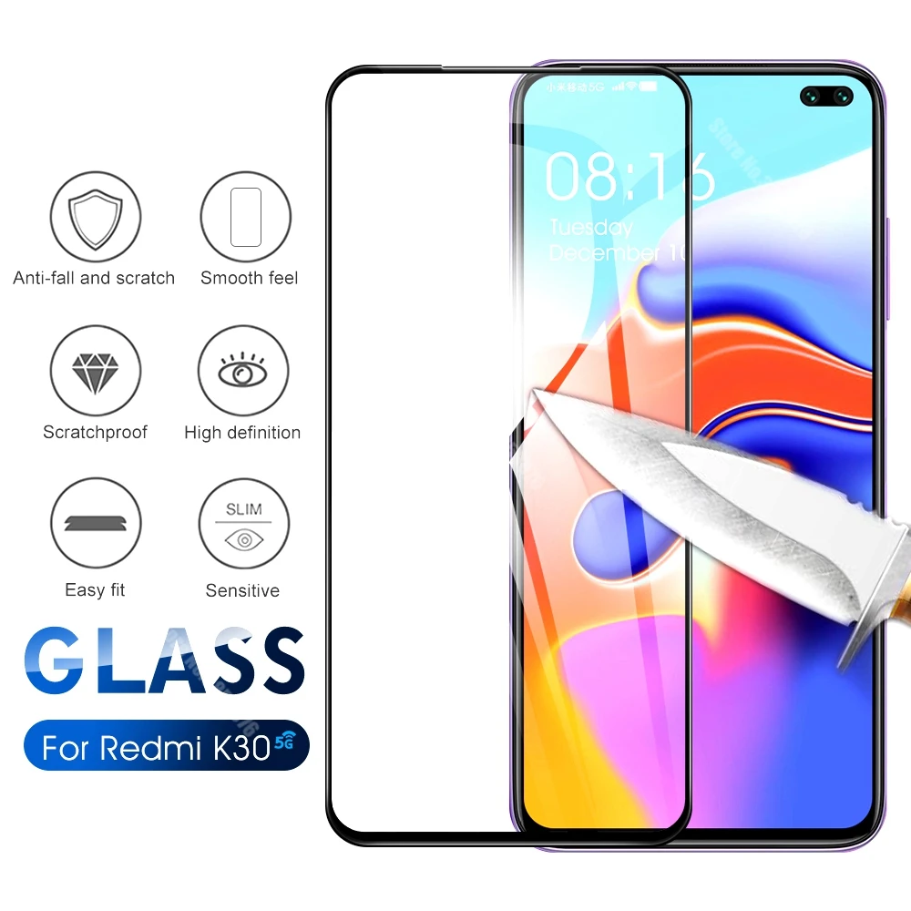 Полное Защитное стекло для экрана Xiaomi Redmi K30 K20 Pro закаленное Note 8t 8 8A K 30 высокое