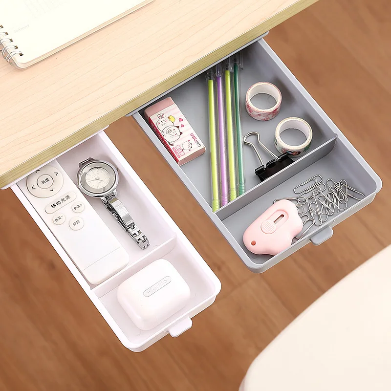 

Desk Organizer Self-adhesive Drawer Type Pen Case Cosmetic Sundries Storage Pen Holder Torage Box Stationery Office Accessories