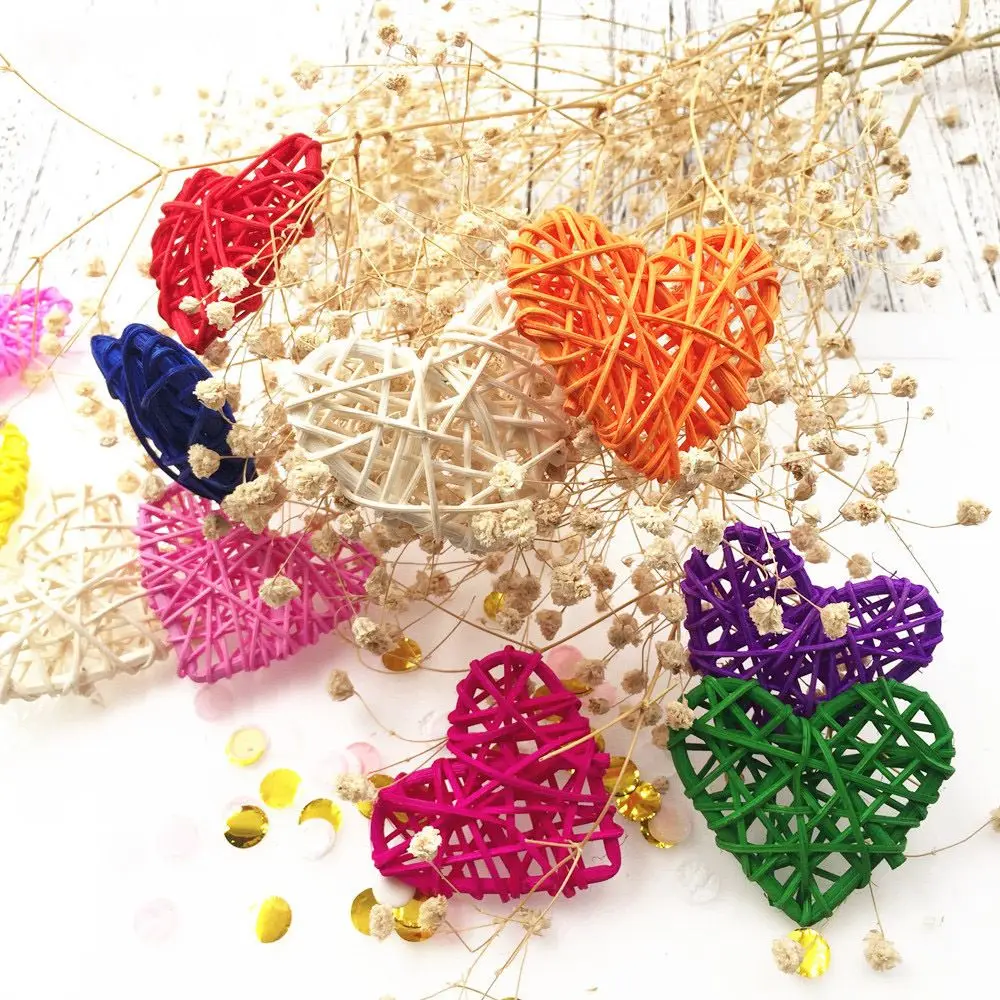 5 шт. ручной работы разноцветный шар из ротанга с сердечком ремесло декор Sepak Takraw