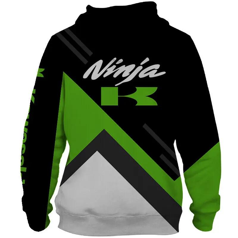 

2021 New Kawasaki Motorcycle Racing Hoodie Sweatshirt 3D Digital Print Zip Hooded Men Sportwear Casual Pullover Men Clothing