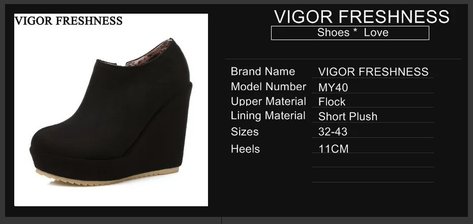 VIGOR/свежая обувь на платформе; женские туфли-лодочки на танкетке 11 см; сезон осень; Женская Весенняя обувь; зимняя обувь; туфли-лодочки, увеличивающие рост; MY40