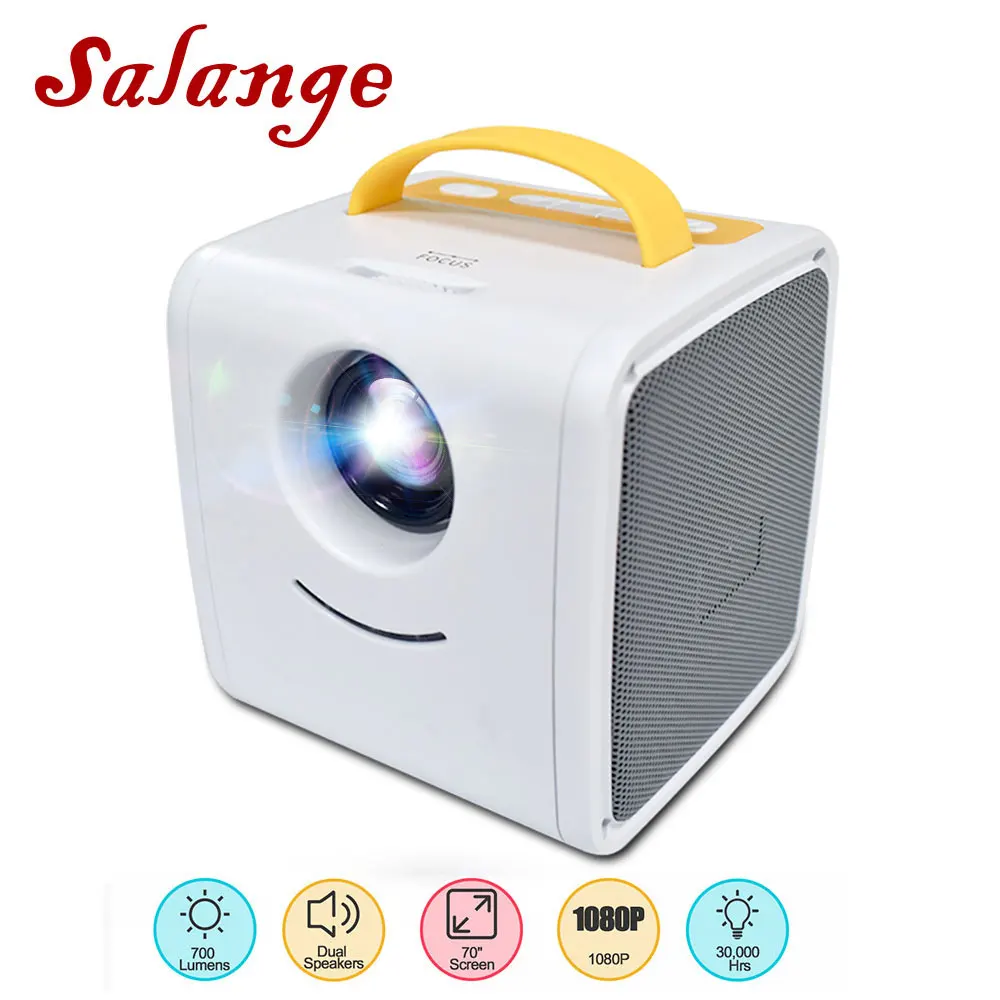 Мини-проектор Salange Q2, портативный проектор для домашнего кинотеатра, Детский обучающий мини-проектор для родителей и детей, светодиодный проектор
