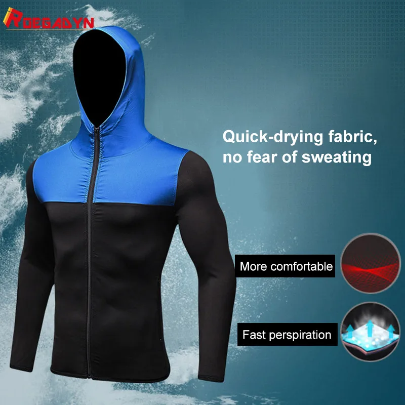 Спортивная одежда ROEGADYN с капюшоном для мужчин спортивная тренировочная куртка