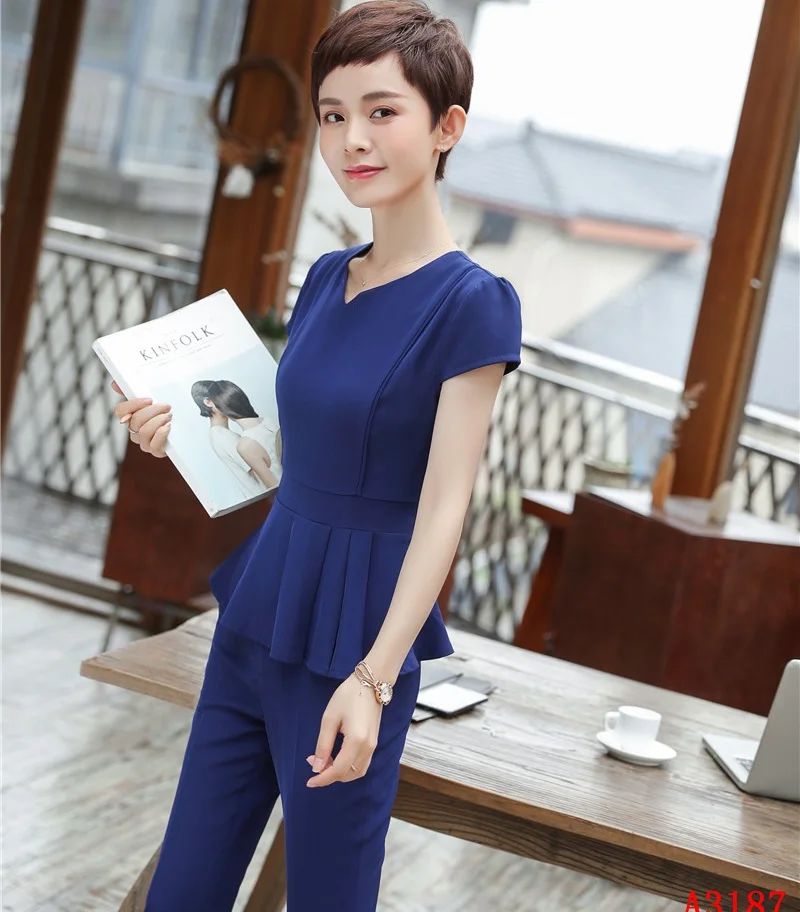 Темно-синие официальные комплекты со штанами с 2 шт. топ и брюки для девочек