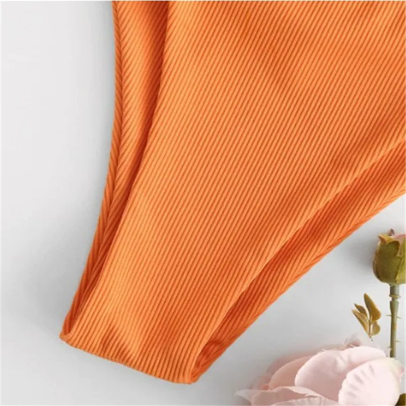 

2021 Solid Bikini Brazillian Swimsuit Women Bikini Set Sexy Off Shoulder Swimwear Female Swimming Biquini Maillot De Bain Femme