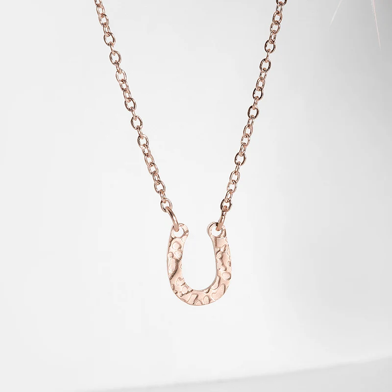 Ожерелье в форме подковы из нержавеющей стали для женщин элегантная тонкая U