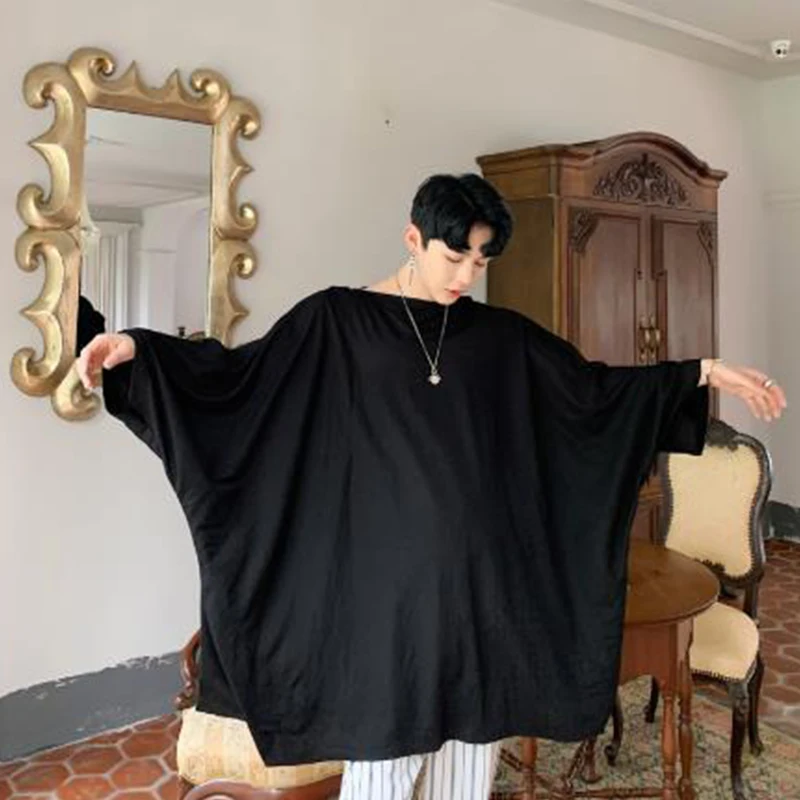 

Футболка мужская в стиле оверсайз, свободная Облегающая рубашка с короткими рукавами, Уличная Повседневная в стиле хип-хоп, панк, готика, ле...