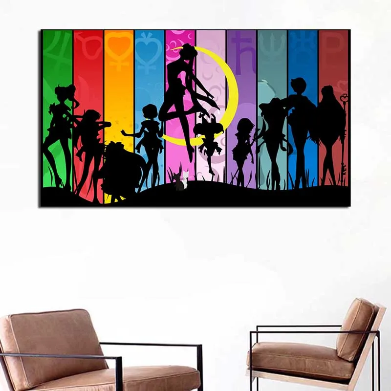 

Sailores Moonor Anime Minimalist Wall Art Canvas Poster and Print Canvas Painting Oil Decorative Picture Living Room Home Decor