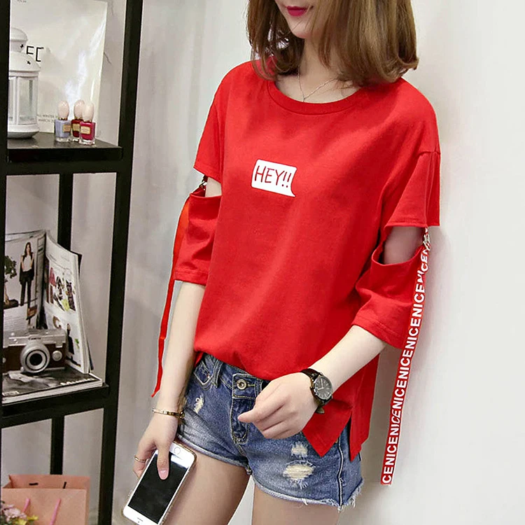 Летние корейские стильные футболки в стиле Харадзюку с надписями Hey и алфавитом