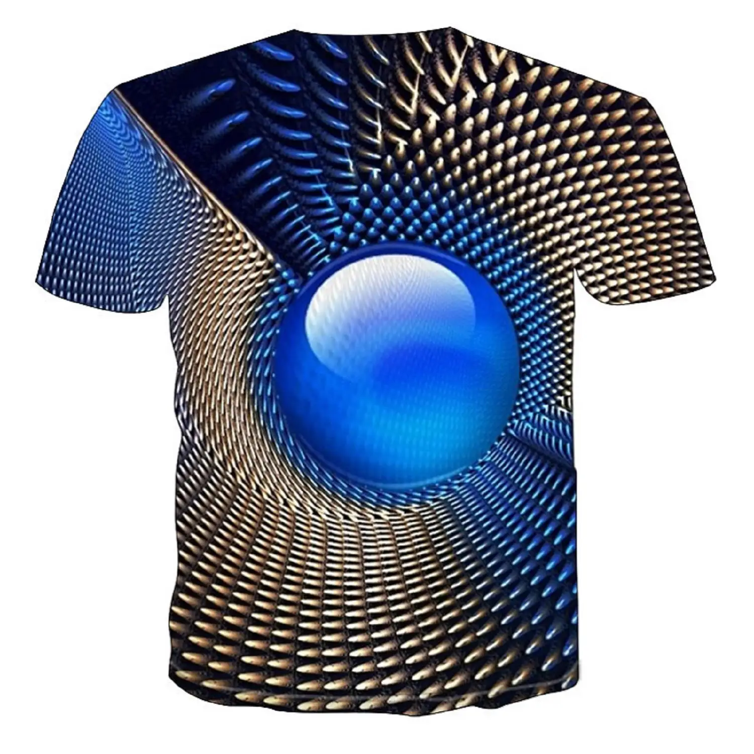 

T-Shirt Men Woman Short-Sleeve Blue Ball Net Surface Printed New O-Neck Tees
