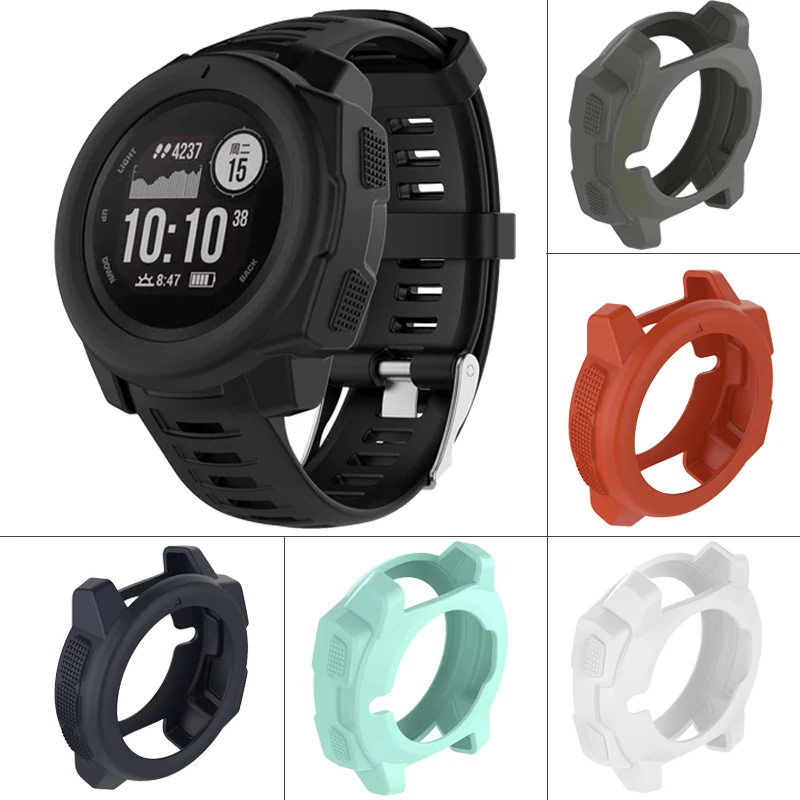 Защитный чехол для спортивных часов Garmin Instinct мягкий силиконовый с покрытием 360