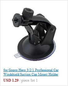 Для Gopro Hero 3/2/1 профессиональный автомобильный держатель, устанавливается при помощи присоски на лобовое стекло, дальнего света кронштейн для регистратора с адаптером для штатива