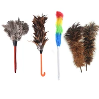 anti static ostrich feather fur wooden handle brush duster dust cleaning tool household dust cleaning plumeros para el polvo car