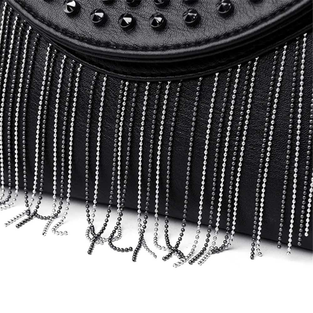 

Rivet Beading Tassel Crossbody Bags for Women Designer 2020 New Soft Leather Shoulder Bags Female Fashion Luxury Phone Purse Sac