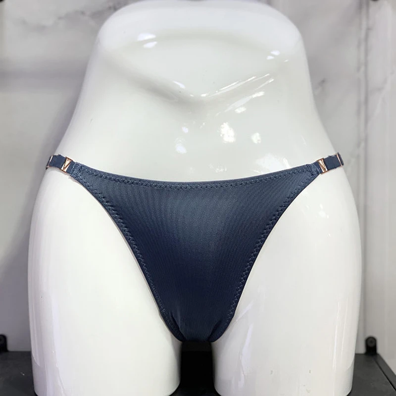

Pure White Women Thong Panties Buckle High-end Underwear Red Blue Black Briefs Fashion Sexy Low Waist Solid Color Thong Panty