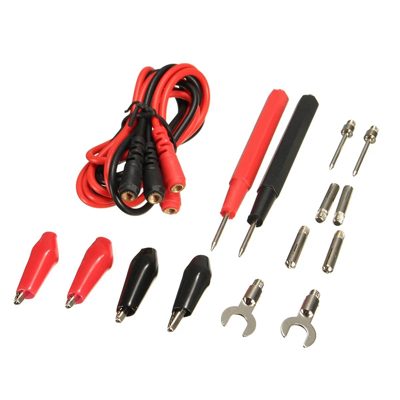 16pcs High Quality Digital Multimeter Banana Plug Probe Test Lead Cable Clips Assortment Kit | Инструменты