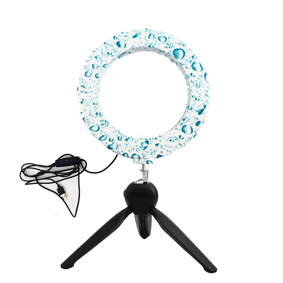 Затемняемый 6 дюймовый синий кольцевой светильник со штативом светодиодный для