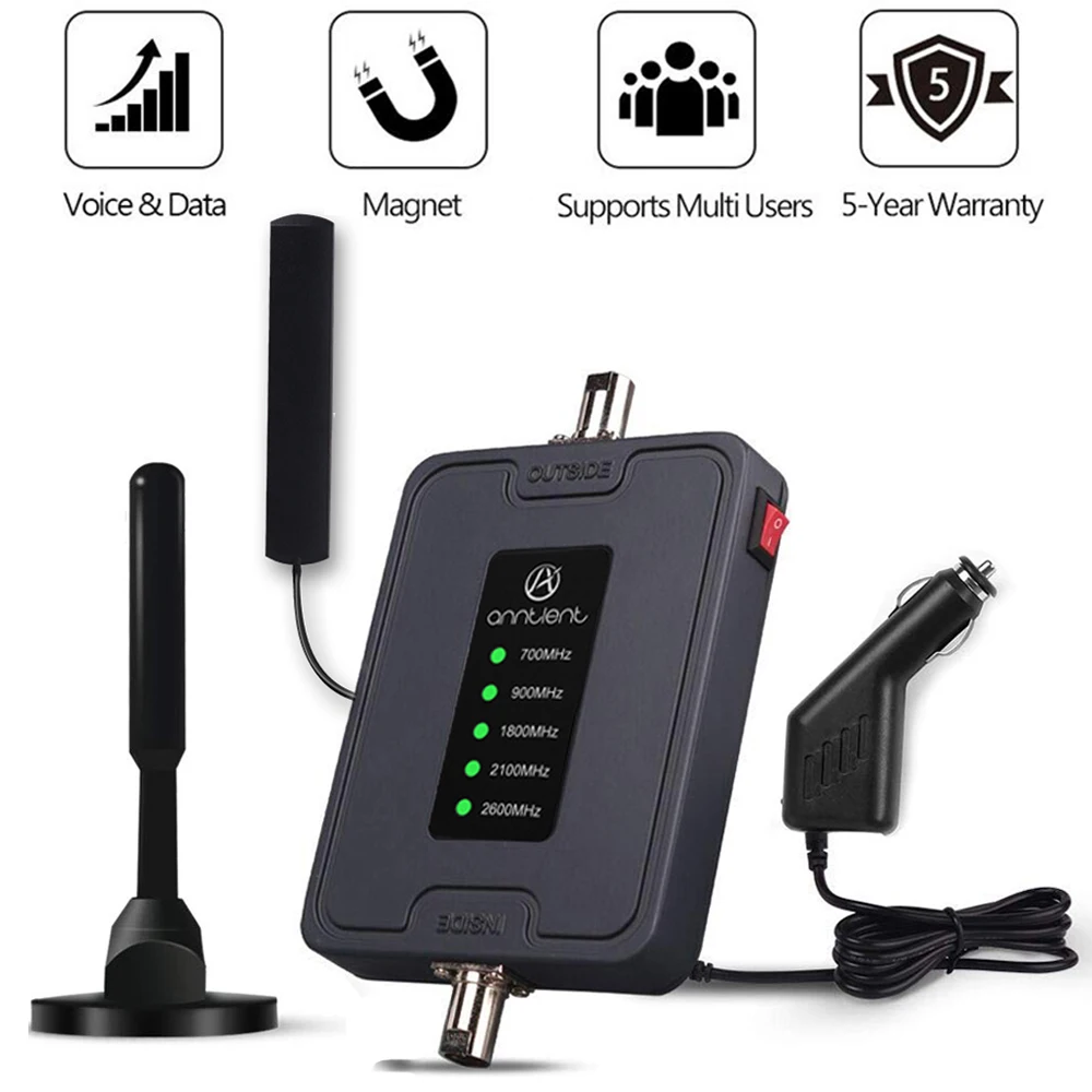 2G 3G 4G LTE Mobile Cell Phone Signal Booster 700/900/1800/2100/2600MHz for Australia Car Use Band28/8/3/1/7 RV Repeater Antenna