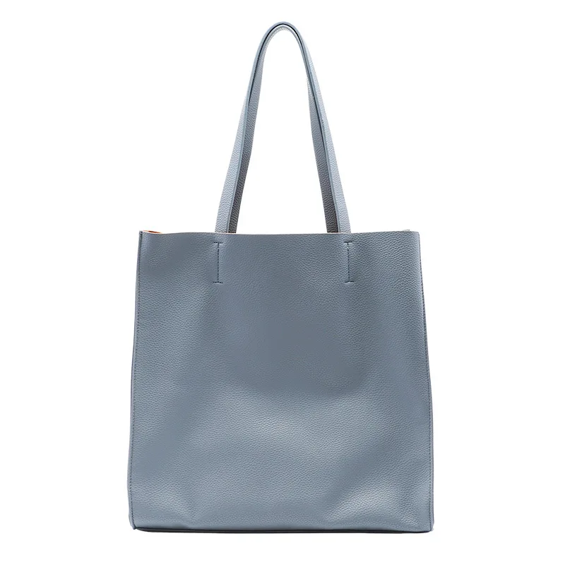 

Fashion lychee pattern composite bags simple large-capacity all-match soft leather solid color single shoulder handbag