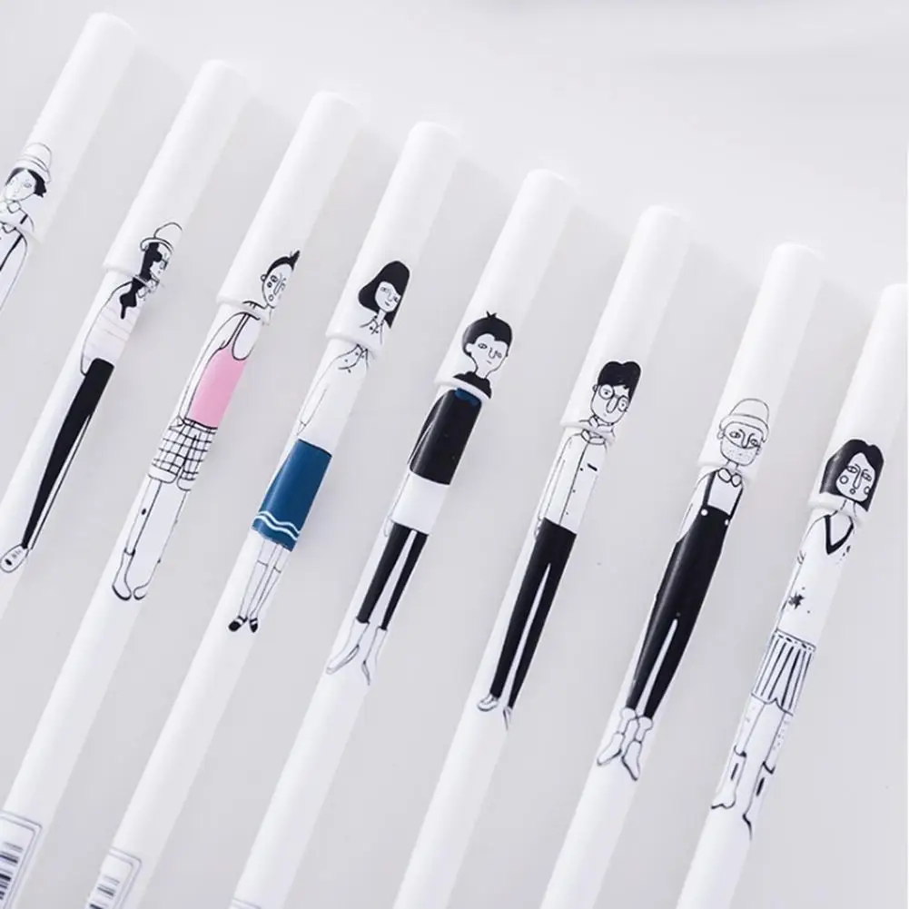 Милый мультяшный стержень сменный гелевый 0 38 мм черная ручка для письма школьные