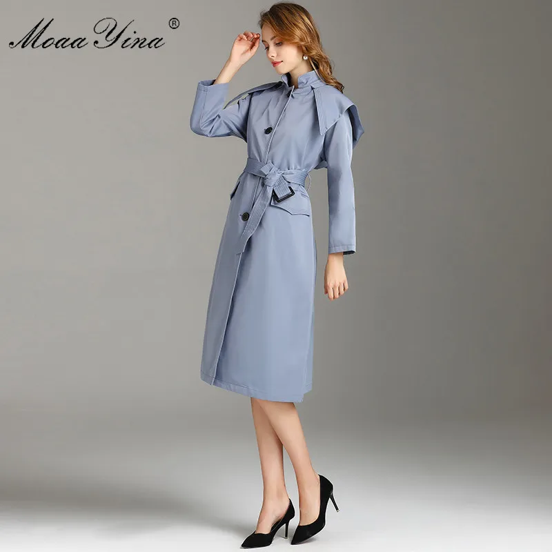 MoaaYina/модное дизайнерское ветрозащитное пальто осень зима женское однобортное с