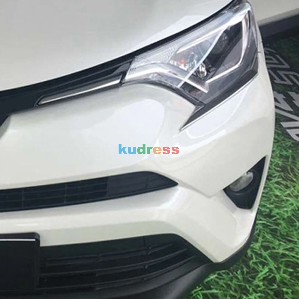 Для Toyota RAV4 RAV 4 ABS Хромированная передняя фара брови полосы Фары декоративная накладка автомобильные аксессуары