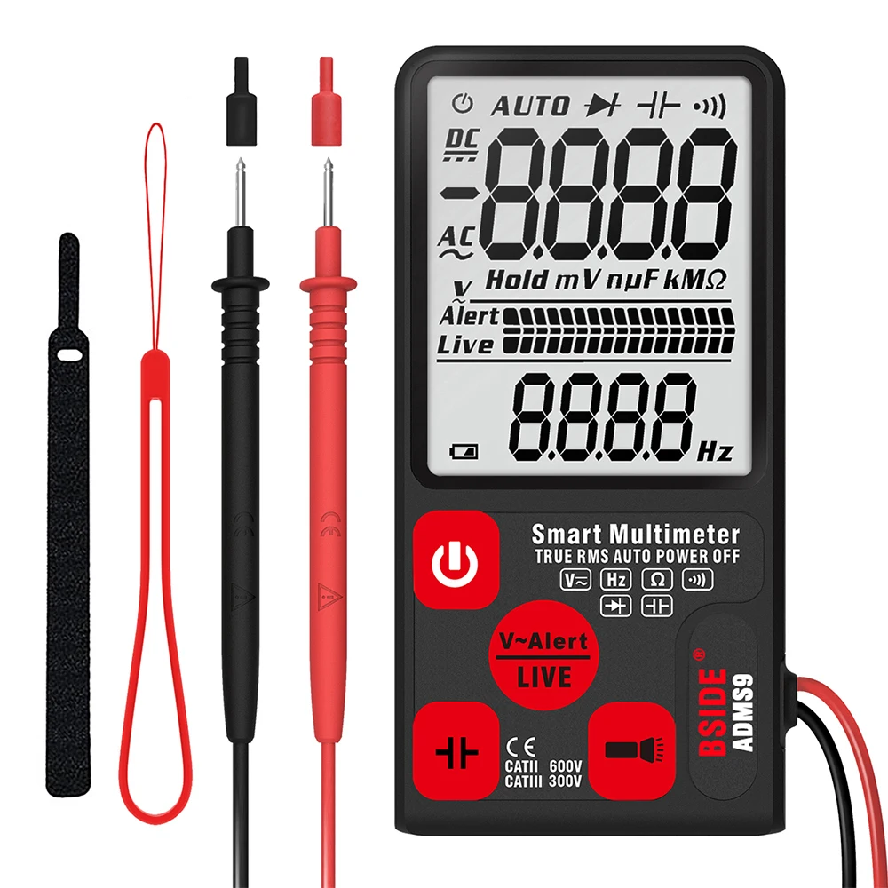 ADMS9 Цифровой мультиметр 3 5 LCD линейный дисплей 9999 отсчетов Авто Диапазон