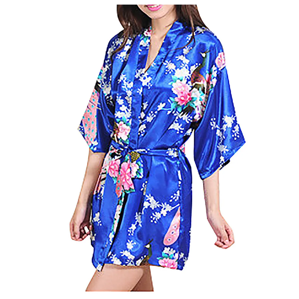 Женский сексуальный атласный банный халат на тонких бретелях кружевное нижнее