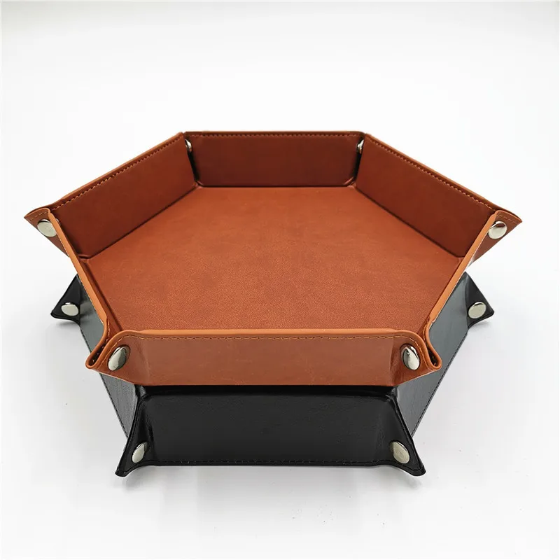 8 цветов из искусственной кожи складной шестигранный кости лоток фиолетовый