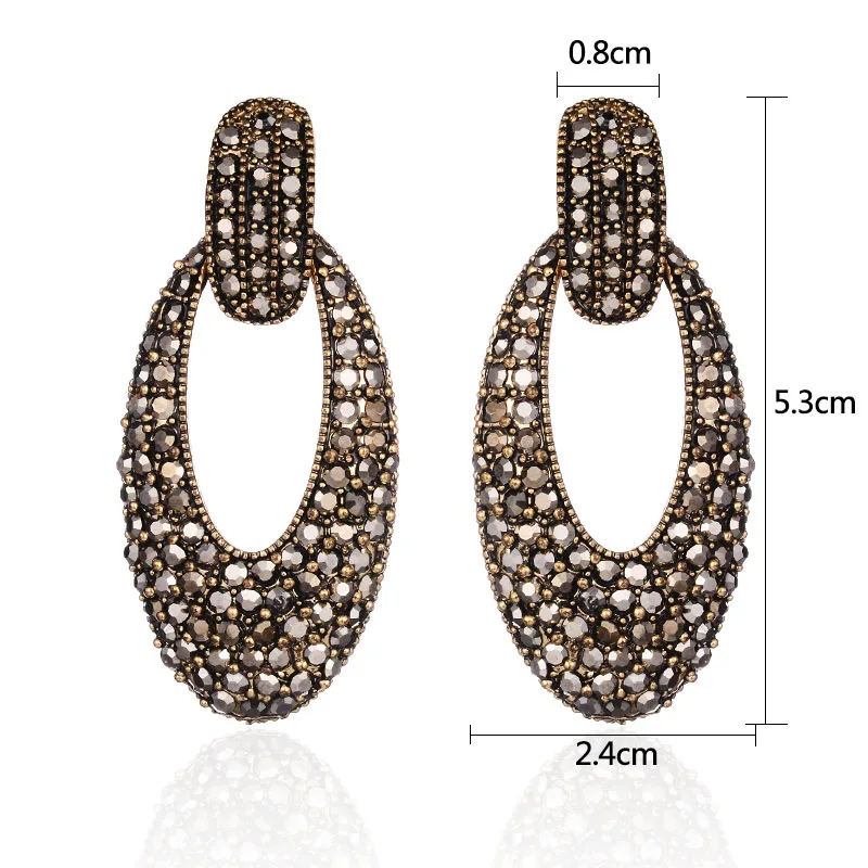 Женские винтажные серьги пусеты MAIKALE большие круглые металлические Стразы