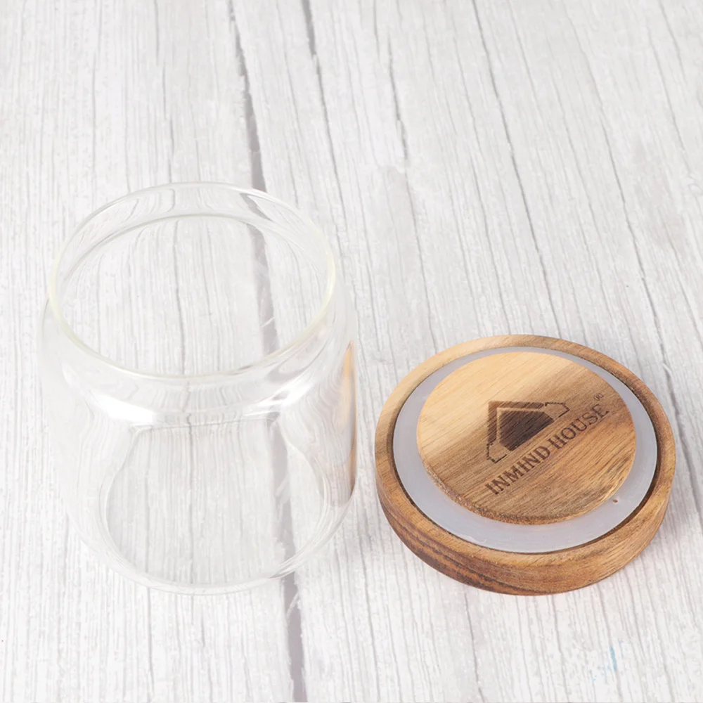 350 мл деревянной крышкой конфеты банки высокие боросиликат прозрачный Стекло бак