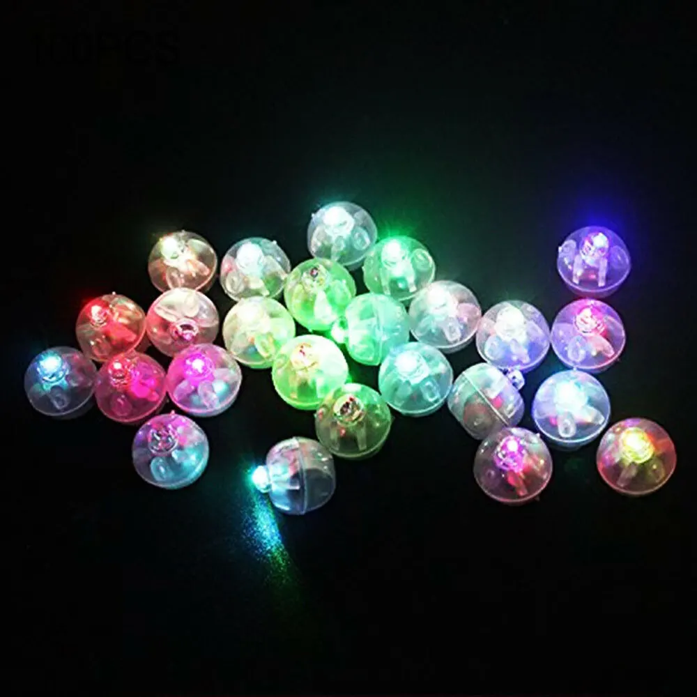 

100 Pcs/lot Multicolor Round Ball Led Balloon Lights Mini Flash Lamps For Birthday Wedding Christmas Car Interior Decoration