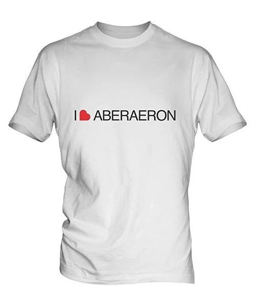

I Love Aberaeron Mens White T-Shirt Top For Womens Short Sleeve T Shirt Summer Cool Graphic tshirt Casual Shirt