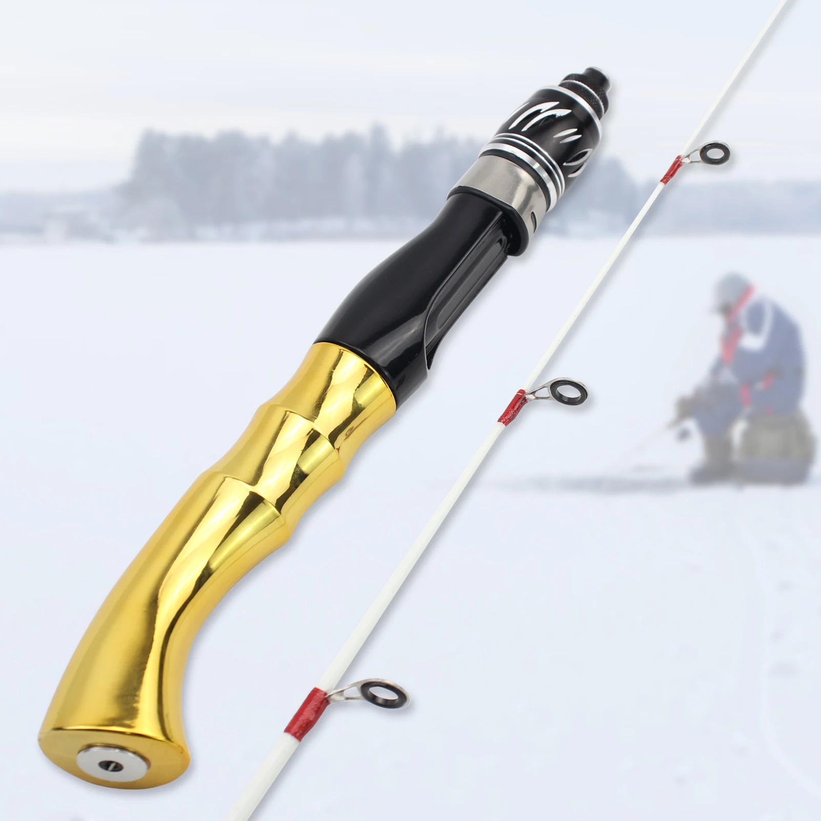 62cm Ice Fishing Rod Winter Fishing Pole Fishing Rod blue Silver Golden Spinning outdoor Handle bent Soft tips Short carp rod