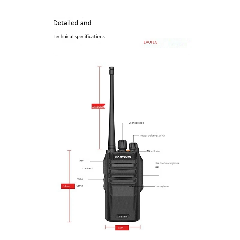 

Baofeng BF-S56MAX Walkie Talkie Outdoor IP67 Waterproof Dust-Proof High Power Radio Station Portable Hunting Ham Radios