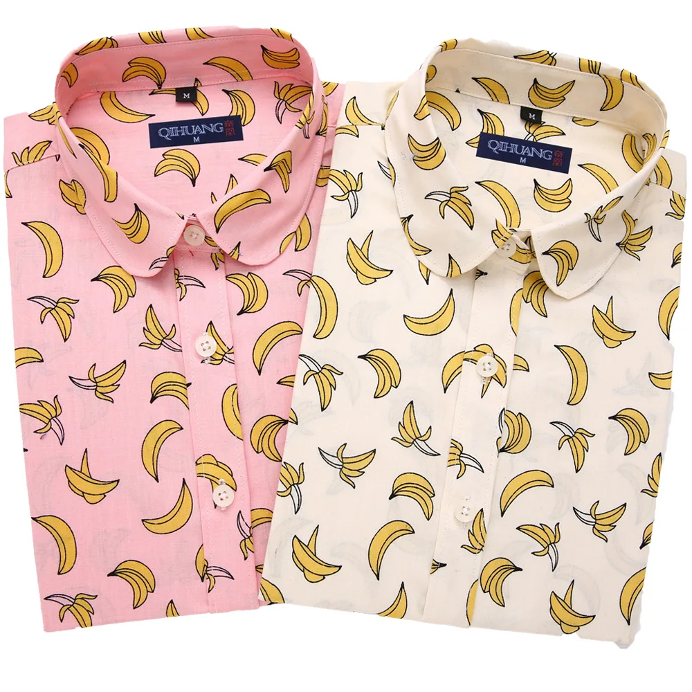 Женская блузка с коротким рукавом Dioufond винтажная фруктовым принтом большие